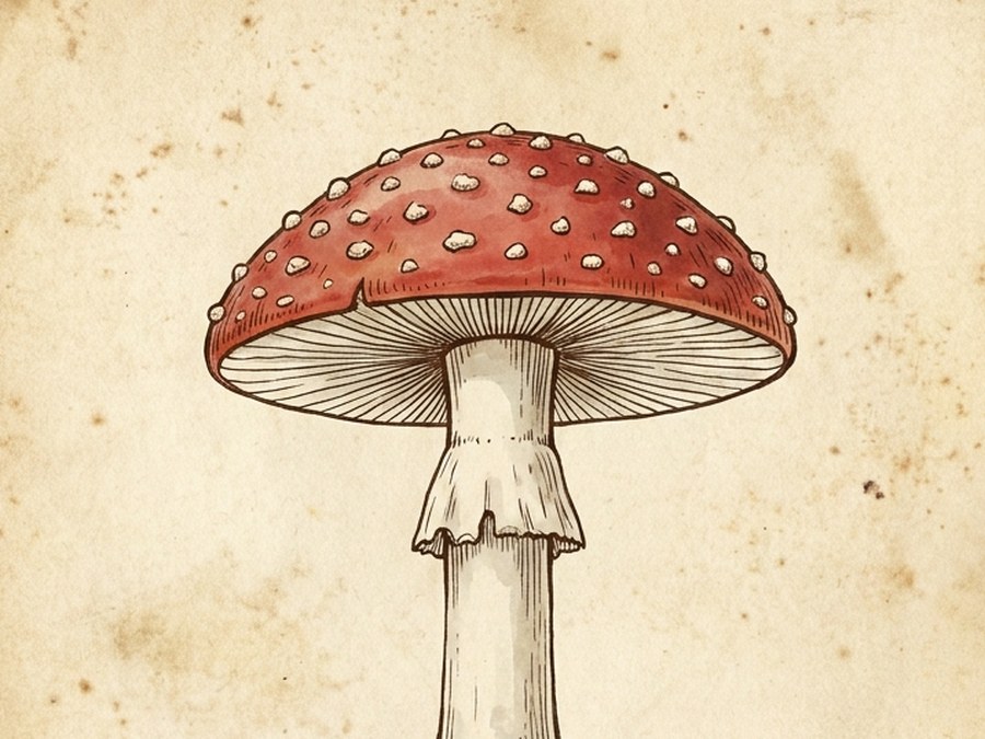 Amanita — fluesvamp, botanisk plade