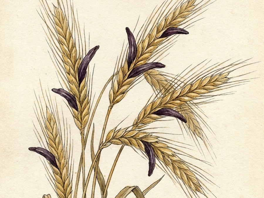 Meldrøjer — Claviceps purpurea, botanisk plade
