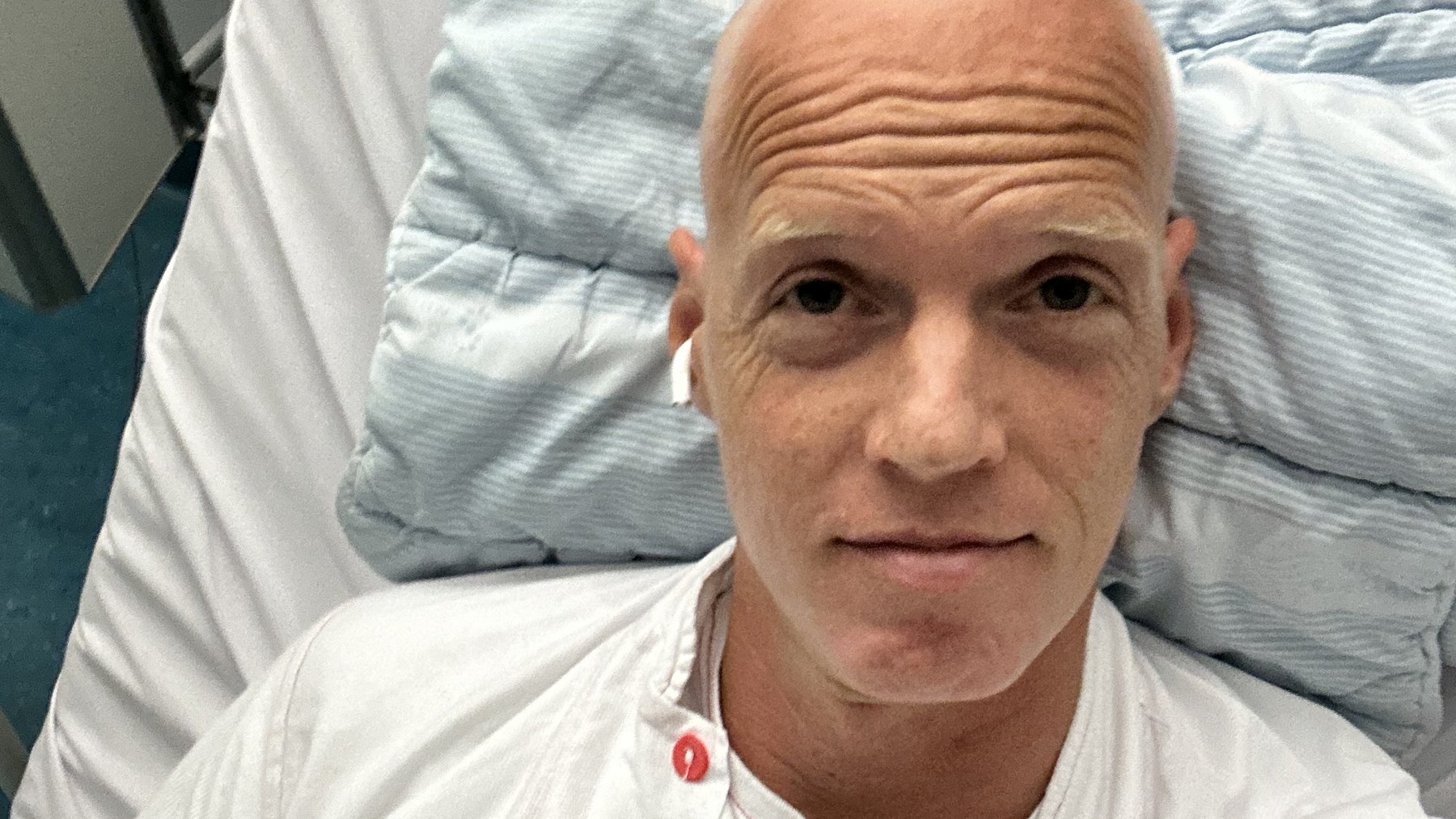 Asger i hospitalssengen under kemobehandling